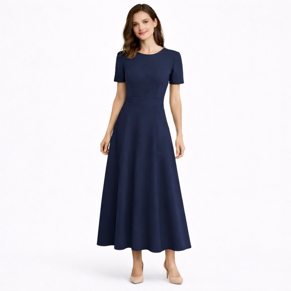 Calvin Klein Dresses & Skirts - Calvin Klein Navy Fit & Flare Short Sleeve Dress Size 4